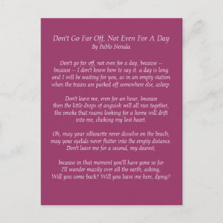 Pablo Neruda Postcard