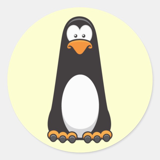 Pablo the Pensive Penguin Classic Round Sticker (Front)