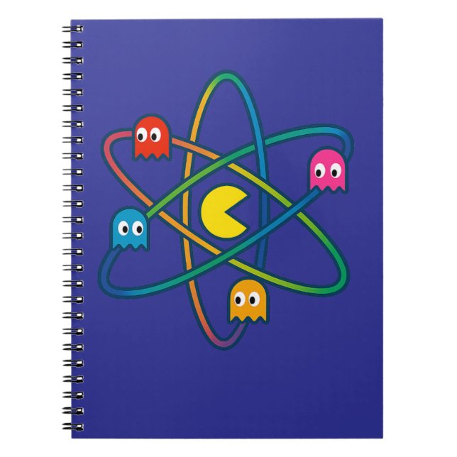 Pac-Atomic Universe – Retro Gaming Art Sticker Notebook (Front)