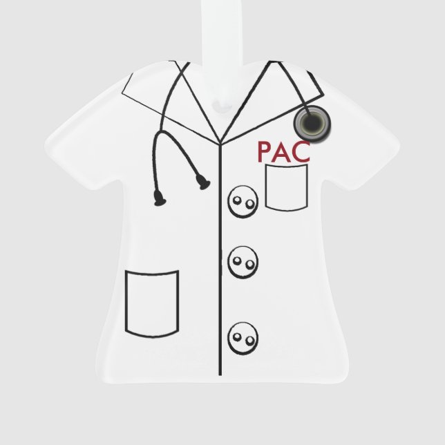 PAC LAB COAT CHRISTMAS ORNAMENT 2 SIDES CUSTOMIZE (Back)
