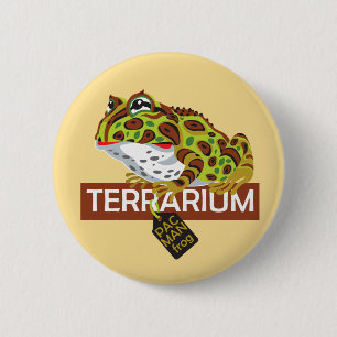 pac-man horned frog 6 cm round badge