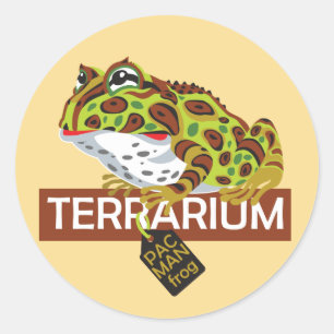 pac-man horned frog classic round sticker