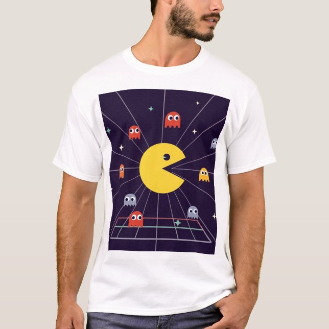 Pac-Man Space T-Shirt – Retro Arcade Gaming Tee (Front)
