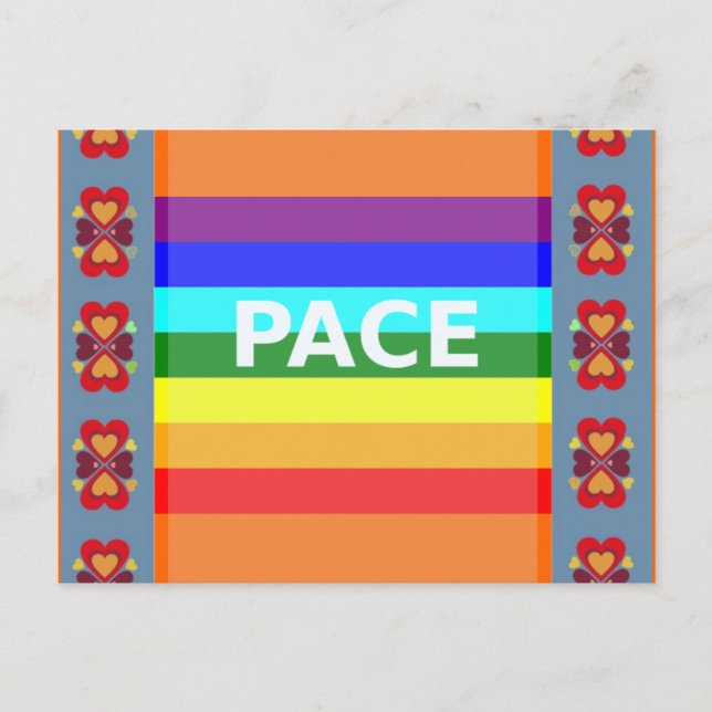Pace(Peace) Flag Italian Postcard (Front)