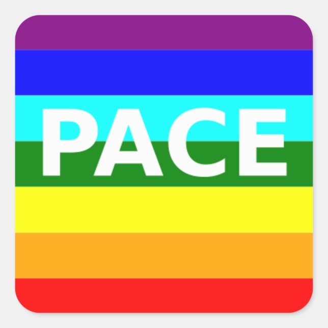 Pace(Peace) Flag Italian Square Sticker (Front)