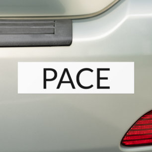Pace white black Italian peace simple minimalist Bumper Sticker
