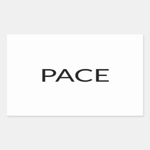 Pace white black Italian peace simple minimalist Rectangular Sticker