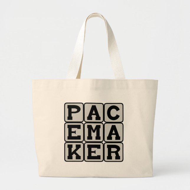 Pacemaker, Heart Aid Large Tote Bag (Front)