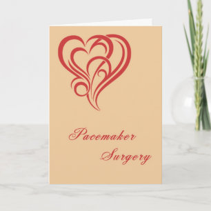 Pacemaker Surgery Card with Red Designer Heart