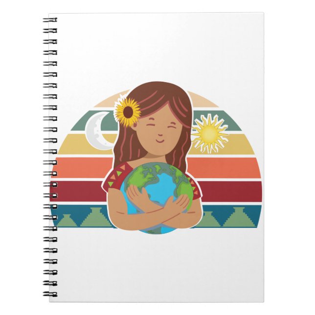 Pachamama Earth Mother Incan God Sunflower Notebook (Front)