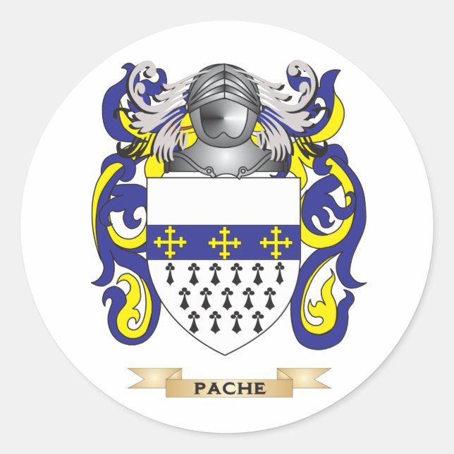 Pache Coat of Arms (Family Crest) Classic Round Sticker (Front)