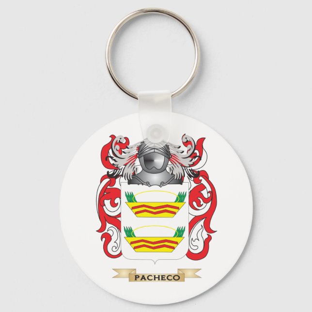 Pacheco Coat of Arms (Family Crest) Key Ring (Front)