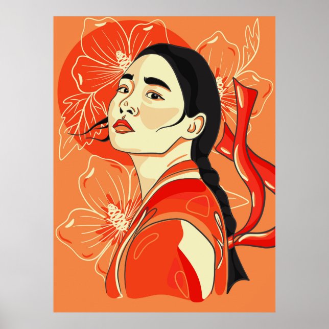 Pachinko. Portrait of Korean Woman. Freedom symbol Poster (Front)