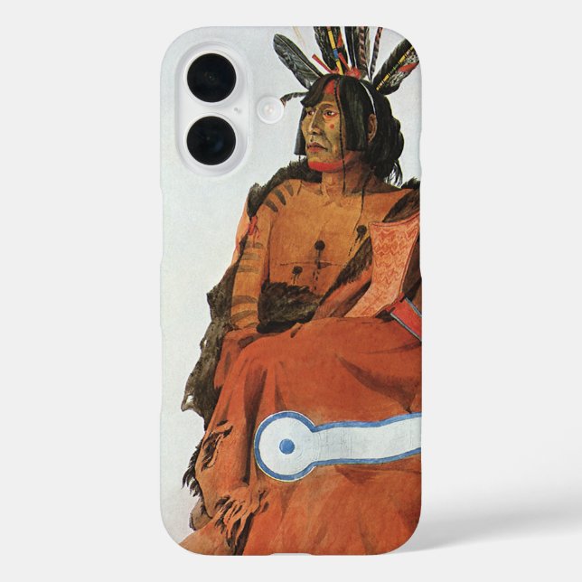 Pachtuwa-Chta, Arikara Warrior Portrait by Bodmer Case-Mate iPhone Case (Back)