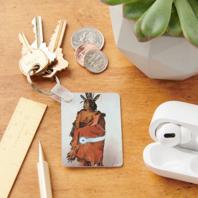 Pachtuwa-Chta, Arikara Warrior Portrait by Bodmer Key Ring (Desk)