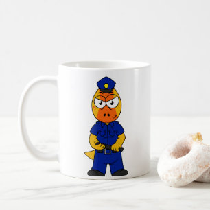 Pachycephalosaurus Police Officer. Coffee Mug