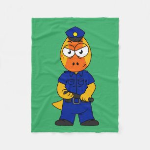 Pachycephalosaurus Police Officer. Fleece Blanket