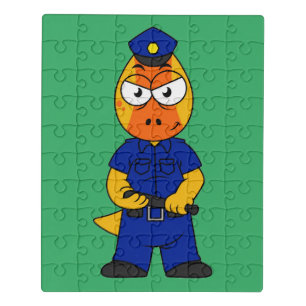 Pachycephalosaurus Police Officer. Jigsaw Puzzle