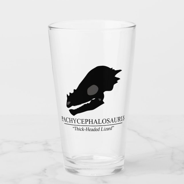 Pachycephalosaurus Skull Glass (Front)