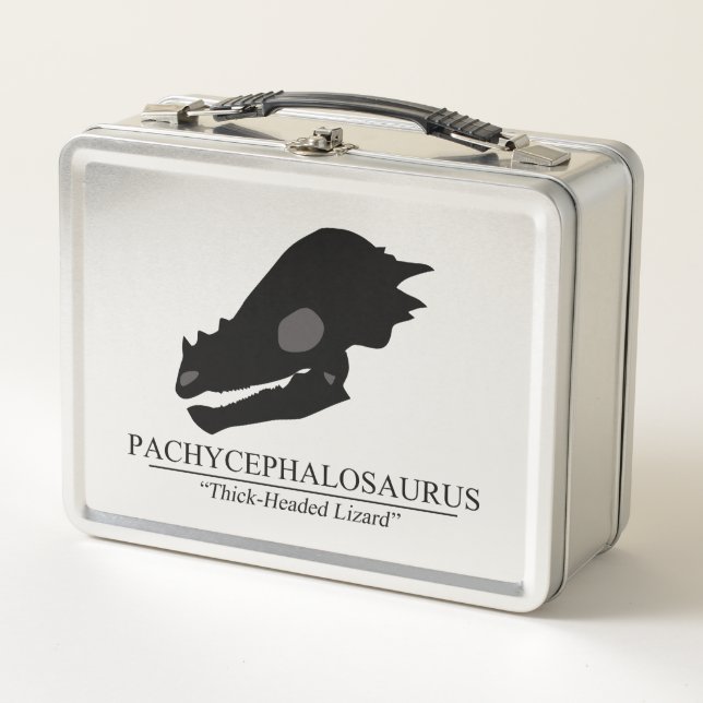 Pachycephalosaurus Skull Metal Lunch Box (Front)
