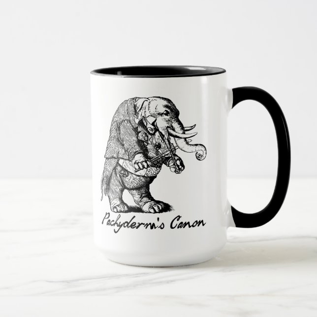 Pachyderm's Canon Violin playing Elephant Fiddle Mug (Right)