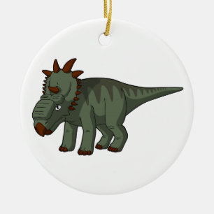 Pachyrhinosaurus- Cartoon Dinosaur Ceramic Tree Decoration