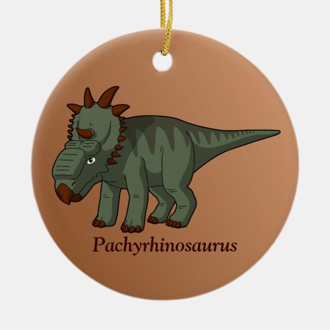 Pachyrhinosaurus Ceramic Tree Decoration (Front)