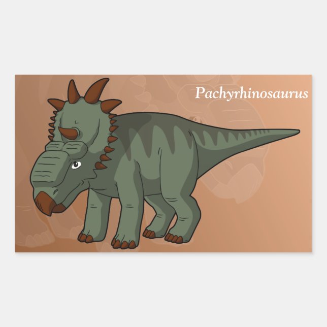 Pachyrhinosaurus Dinosaur Rectangular Sticker (Front)
