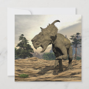 Pachyrhinosaurus dinosaur roaring - 3D render