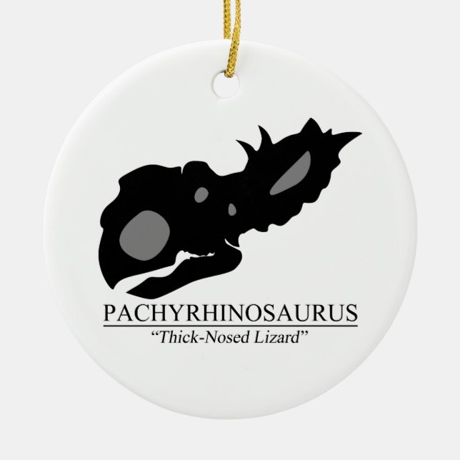 Pachyrhinosaurus Skull Ceramic Tree Decoration (Front)