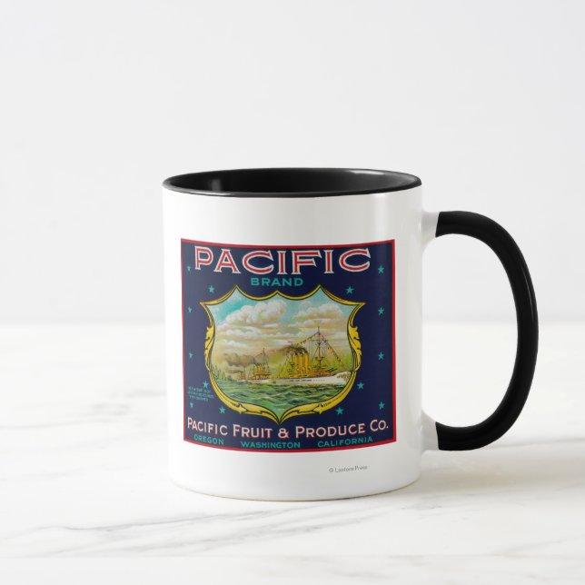 Pacific Apple Crate Label Mug (Right)