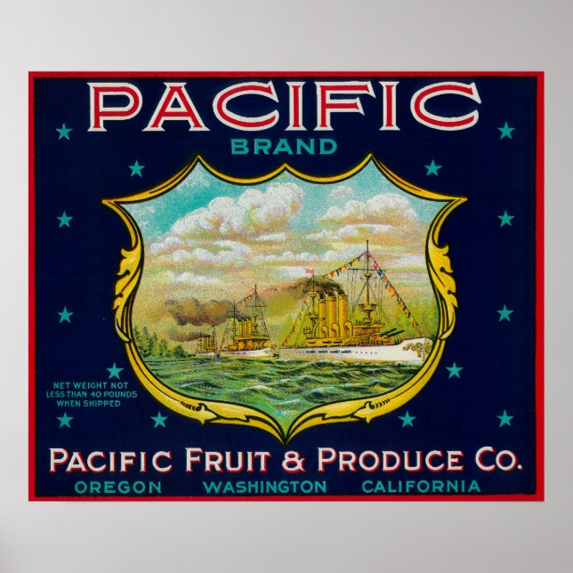Pacific Apple Crate Label Poster (Front)