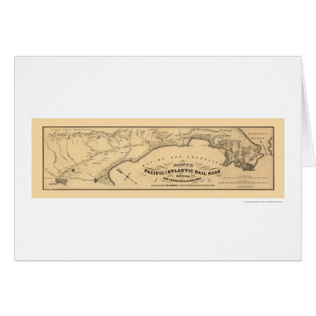 Pacific & Atlantic Railroad Map 1851 (Front Horizontal)