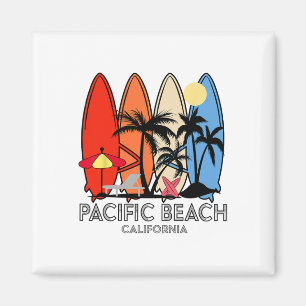 Pacific Beach California Retro Surfboard Vintage  Magnet