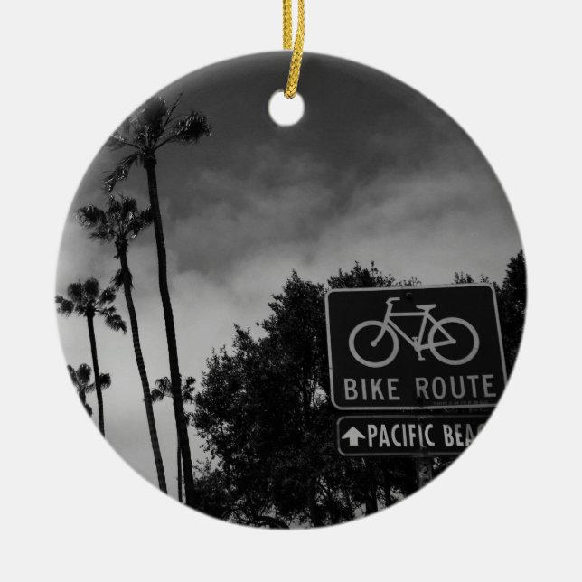 Pacific Beach         Ceramic Tree Decoration (Front)
