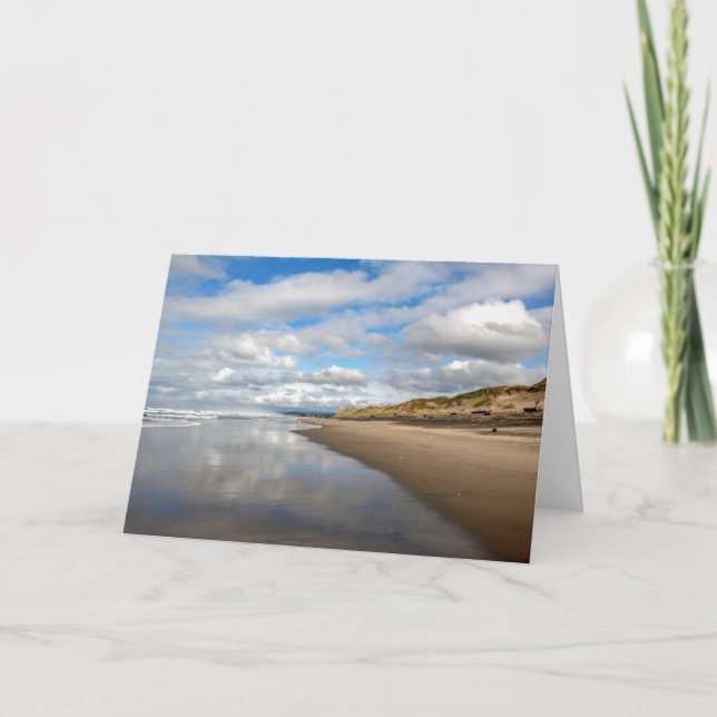 Pacific beach reflections greeting card (Front)