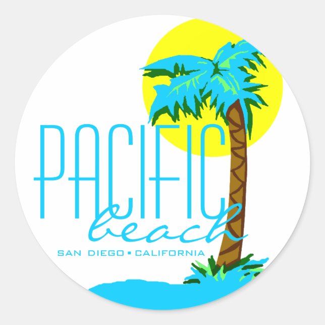 Pacific Beach- San Diego Classic Round Sticker (Front)