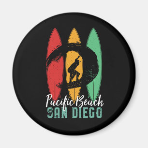 Pacific Beach San Diego Vintage Retro Surfing Magnet