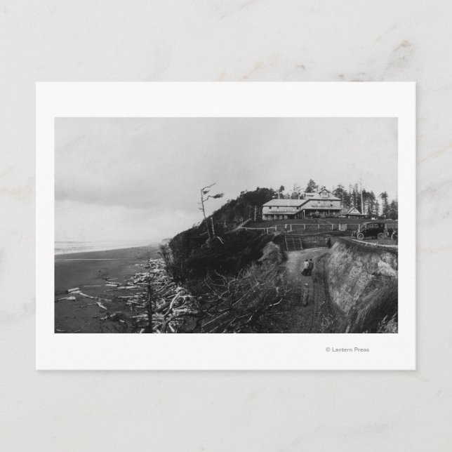 Pacific Beach, WA - Pacific Beach Hotel and Old Postcard (Front)