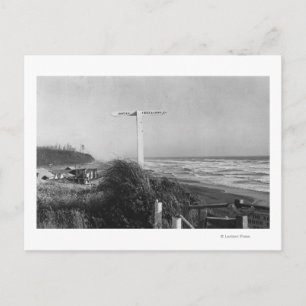 Pacific Beach, WA - Sign Miles to China Postcard