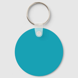 Pacific Blue 00A1B9 Colour - Option to Add Name Key Ring