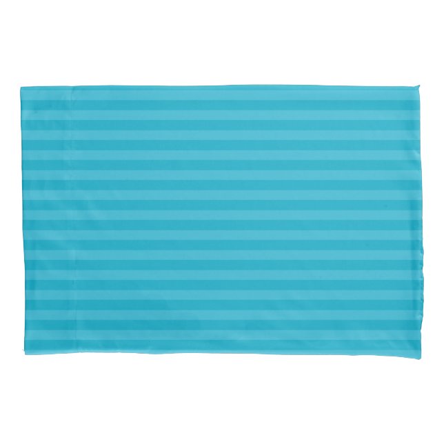 pacific blue and butterfly blue stripes pillowcase (Front-Left)