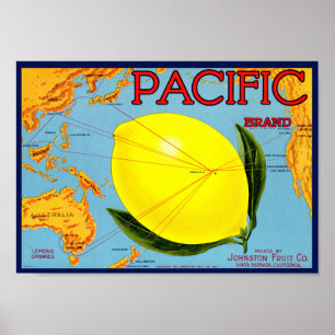 Pacific Brand Packed by Johnston Fruit Co 1917 Poster