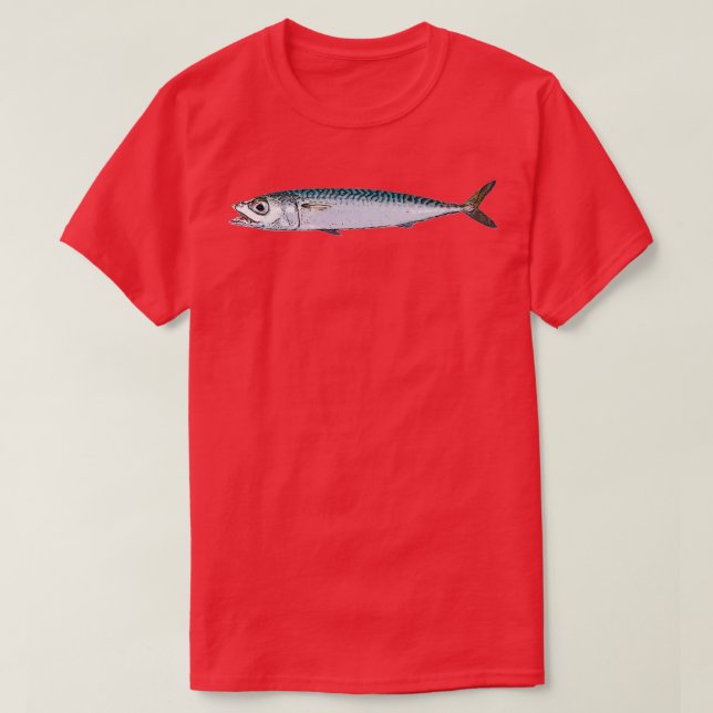 Pacific Chub Mackerel Colour Design T-Shirt (Design Front)