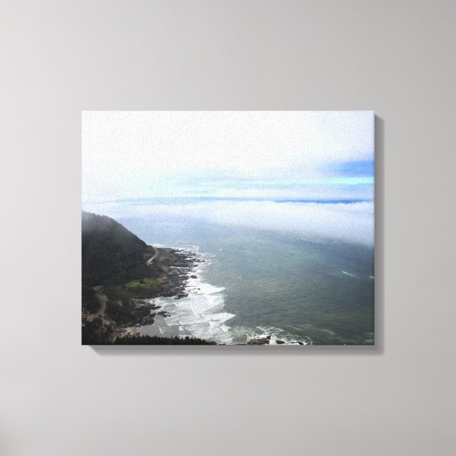 Pacific Coast Highway Along the Ocean Colour 16x20 Canvas Print (Front)