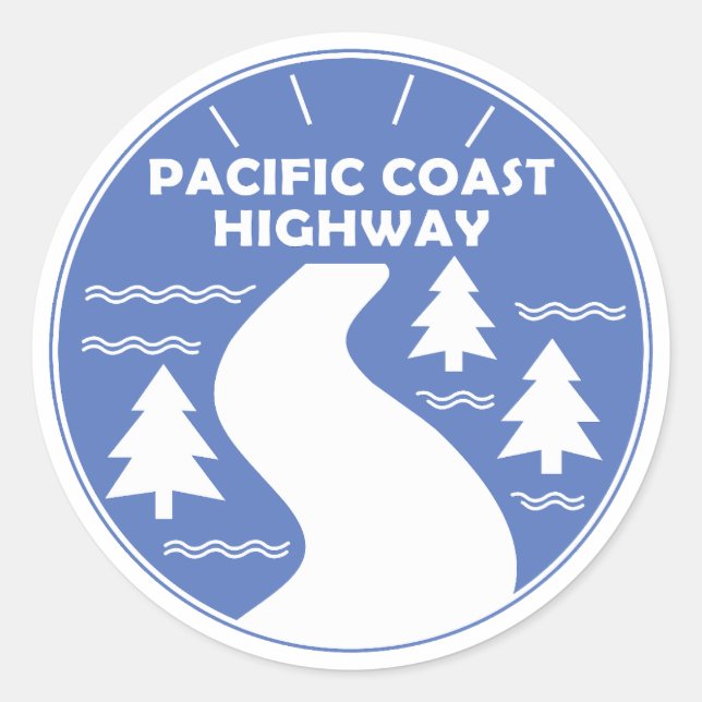 Pacific Coast Highway Classic Round Sticker (Front)
