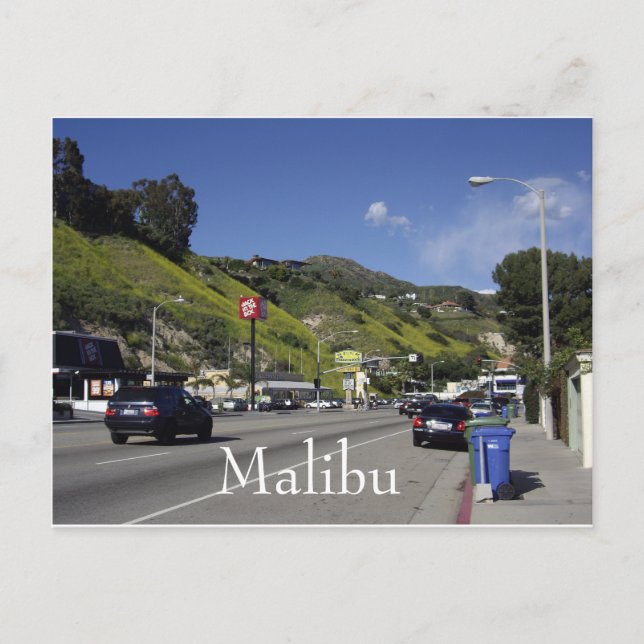 Pacific Coast Highway Malibu California Postcard (Front)