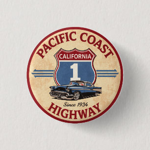 pacific coast highway motorcycle california route 3 cm round badge
