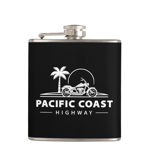 Pacific Coast Highway Motorcycle Hip Flask (Front)