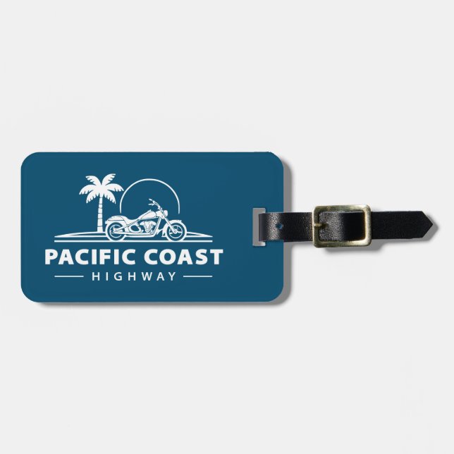 Pacific Coast Highway Motorcycle Luggage Tag (Front Horizontal)